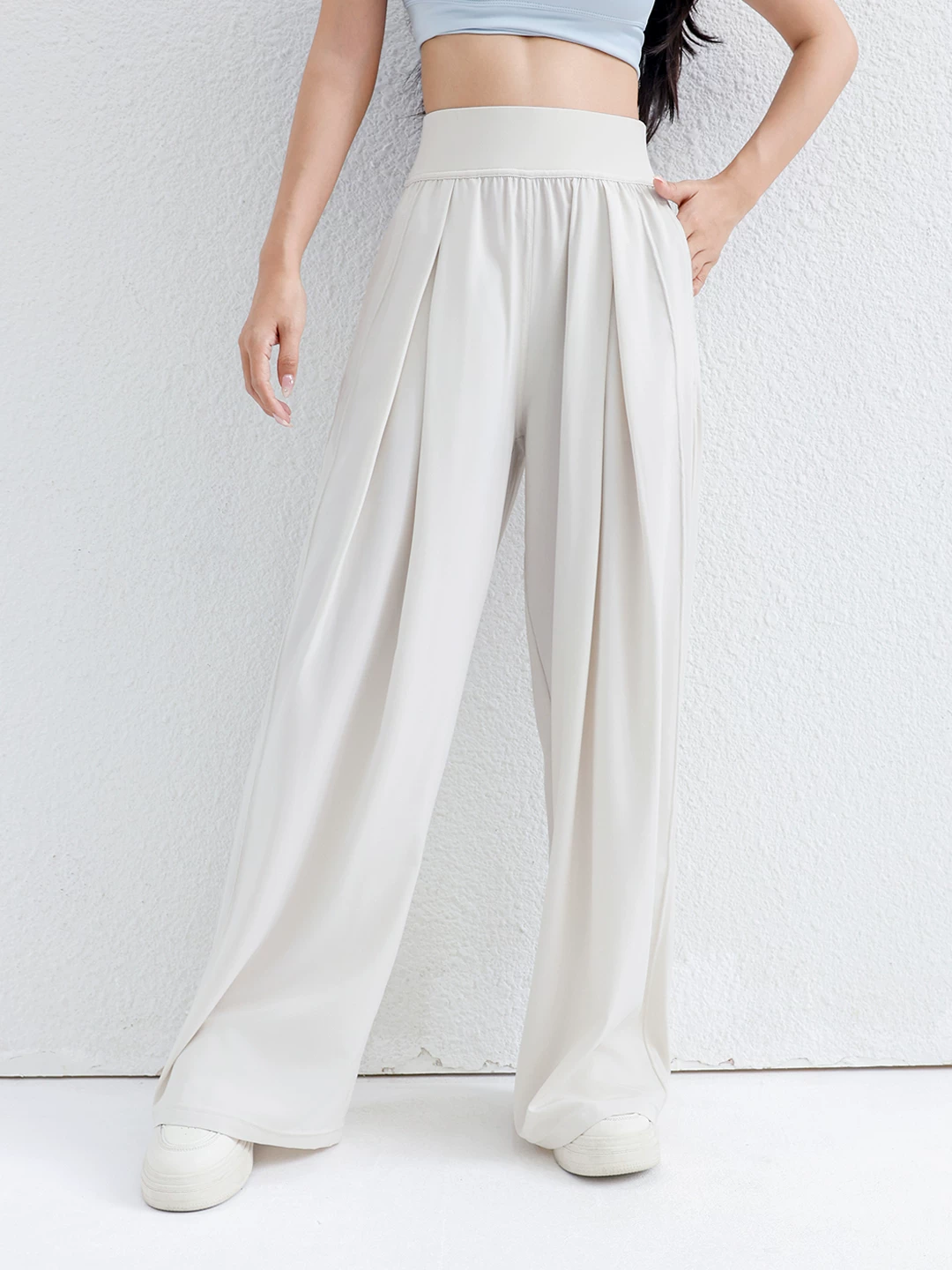 Quần thể thao dáng rộng Jiumai Yipin dành cho nữ, quần tập yoga ống rộng cạp cao thoáng mát, kiểu dáng mỏng mùa hè 2026.