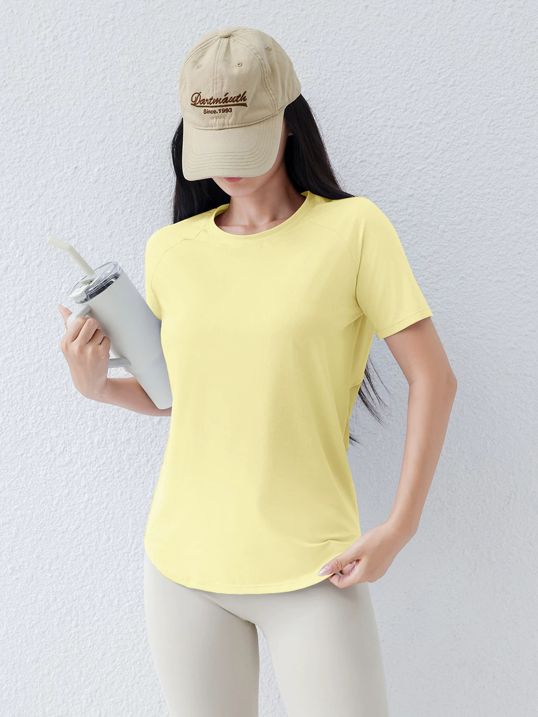 Áo thể thao Jiumai Yipin Ice Skin dành cho nữ, áo thun thể thao dáng rộng tập yoga, cầu lông, tay ngắn, chạy bộ, nhanh khô.