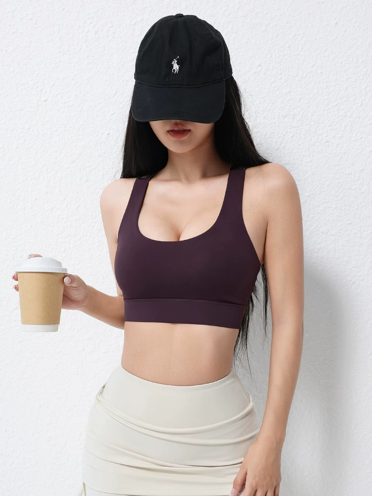 Áo ngực thể thao mùa thu đông dành cho nữ có đệm ngực, áo tập yoga kiểu racerback, áo khoác ngoài để chạy bộ, tập luyện và thể dục, thoáng khí.