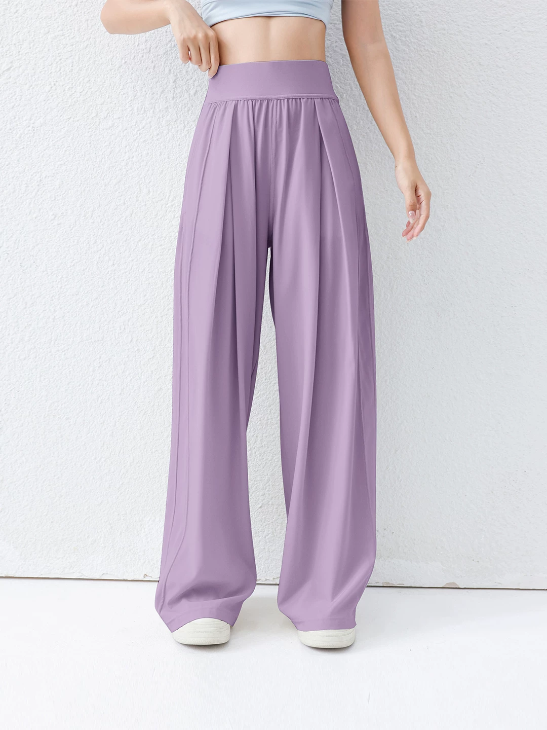 Quần tập yoga cao cấp Jiumai Quần ống rộng cạp cao mỏng mùa hè Quần tập thể dục dáng rộng nhanh khô Quần thể thao chống nắng