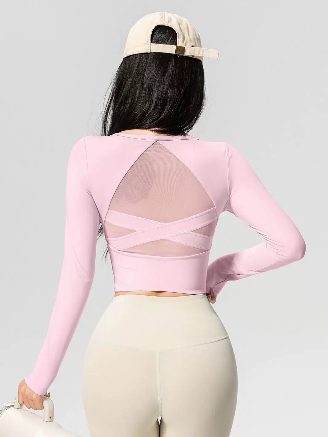 Áo thun dài tay thân thiện với da Jiumai Premium Yoga Wear Thoải mái thoáng khí Thể dục Thể thao Chạy bộ Thiết kế lưng đẹp Quần áo bó sát.