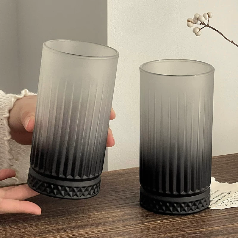 Ly thủy tinh đen mờ, thiết kế độc đáo, thẩm mỹ cao, phù hợp với phụ nữ, ly uống nước gia dụng, ly rượu, ly cà phê, ly uống nước.