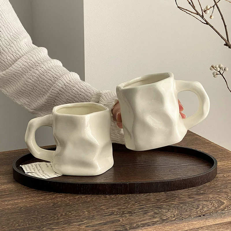 Ly sứ thiết kế độc đáo, cốc xoắn cao cấp, dùng cho văn phòng và gia đình, ly cà phê đôi, ly uống nước nữ