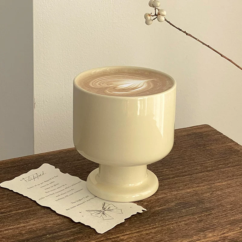 cốc gốm cao cổ điển, cốc cà phê, cốc nghệ thuật latte kiểu Pháp, cốc, cốc sinh tố, cốc sữa, cốc uống nước