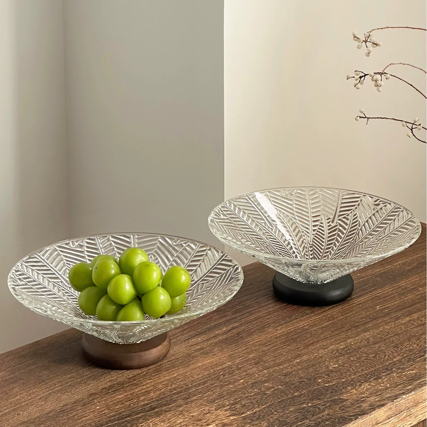 Đĩa trái cây thủy tinh vân lá tinh tế và cao cấp, dùng cho phòng khách, gia đình, đĩa đựng đồ ăn nhẹ, kẹo, trái cây khô sang trọng, khay đựng đồ ăn nhẹ trên bàn cà phê.
