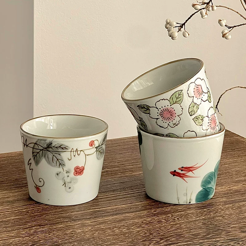 Cốc cà phê nghệ thuật latte bằng gốm cổ điển Nhật Bản, cốc latte, cốc cầm tay, cốc miệng lợn, cốc sữa ăn sáng đơn giản và dễ thương