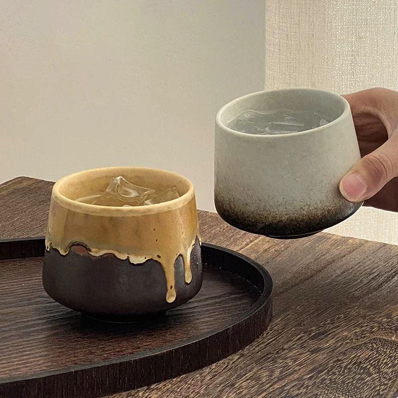 Cốc gốm sứ cổ điển Nhật Bản được nung trong lò gốm mộc mạc cốc cà phê espresso cốc nghệ thuật latte cốc trà kung fu cốc uống nước