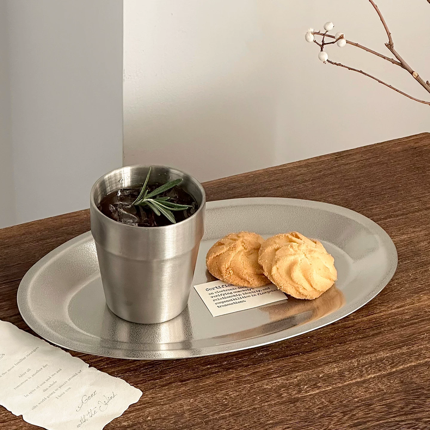 Đĩa oval bằng thép không gỉ cổ điển, khay đựng cà phê gia dụng, đĩa bánh mì bánh ngọt, đĩa tráng miệng sáng tạo, bộ đồ ăn trà chiều