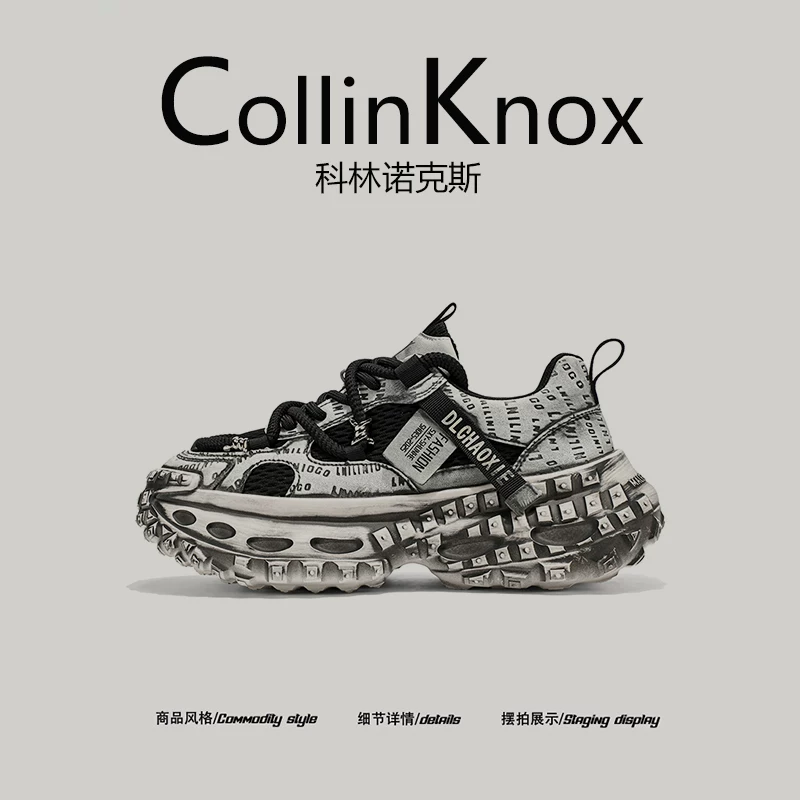 【Thời trang và sành điệu】CollinKnox 2025 Giày thể thao nam đế lốp kiểu cổ điển mới mùa hè 2025 Giày thể thao nam đế lốp