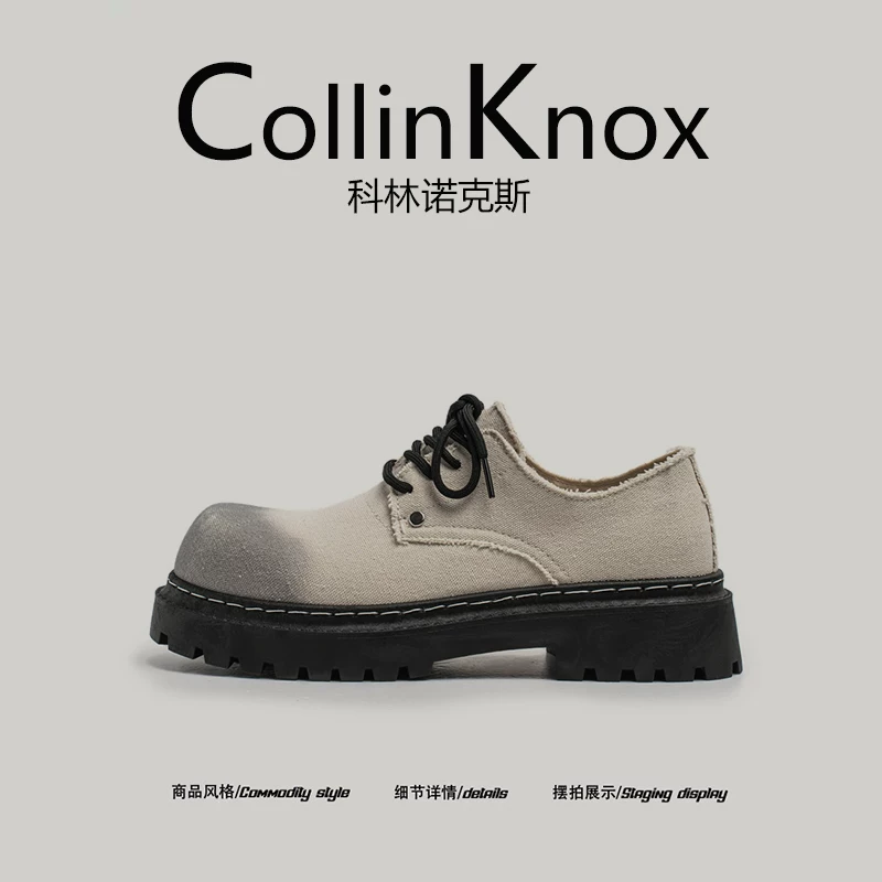 [Thương hiệu thời thượng bán chạy] CollinKnox2026 giày derby công sở mới mùa xuân dành cho nam giới giày denim mũi to Mickey