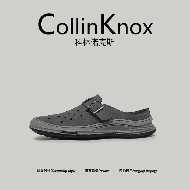[Chất lượng sang trọng nhẹ nhàng] Giày Birkenstock mùa hè mới CollinKnox2025 dành cho nam, dép nửa kín mũi khoét lỗ dùng ngoài trời
