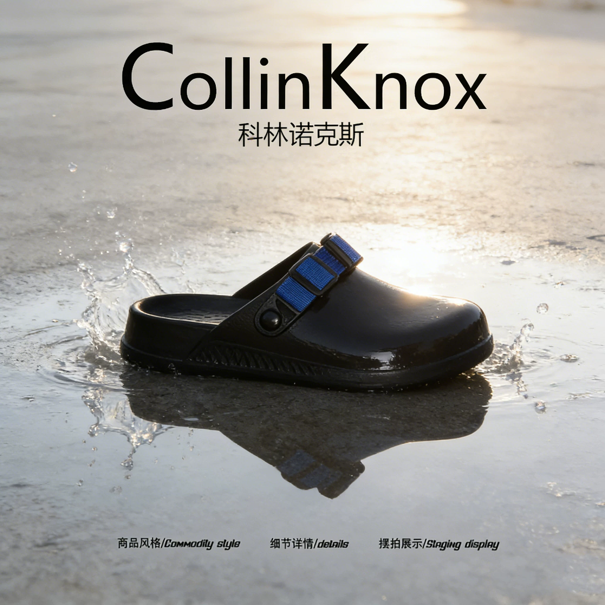 [Du lịch mùa hè] Dép Birkenstock dành cho cặp đôi phong cách mùa hè mới của CollinKnox 2026 Dép bít mũi màu đen