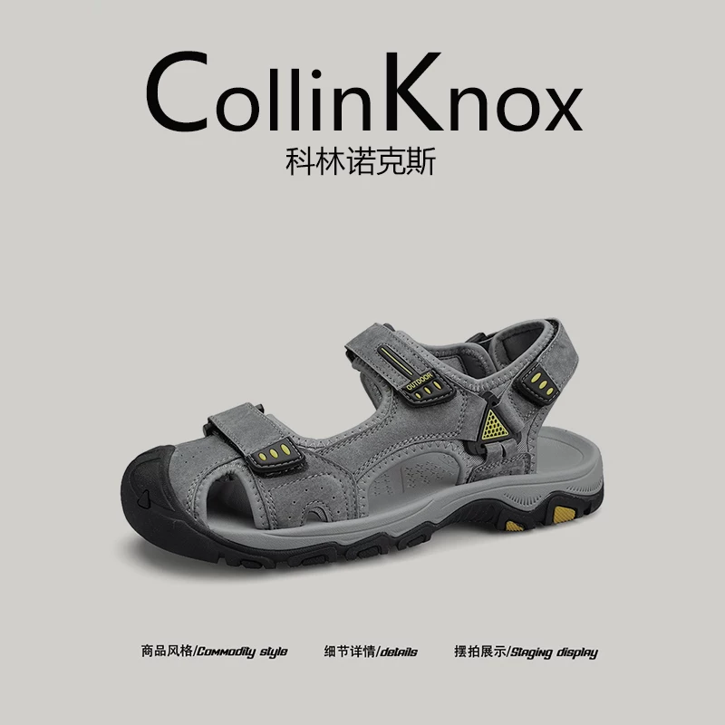 [Chất lượng da thật] CollinKnox 2026 Dép đi biển cỡ lớn chống trượt dành cho nam mùa hè mới 2026.