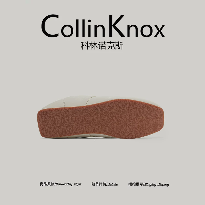 【Phong cách cổ điển】Giày thường ngày mới mùa xuân CollinKnox 2026 dành cho nam và nữ, Giày tập luyện kiểu Đức đế mỏng mũi vuông.