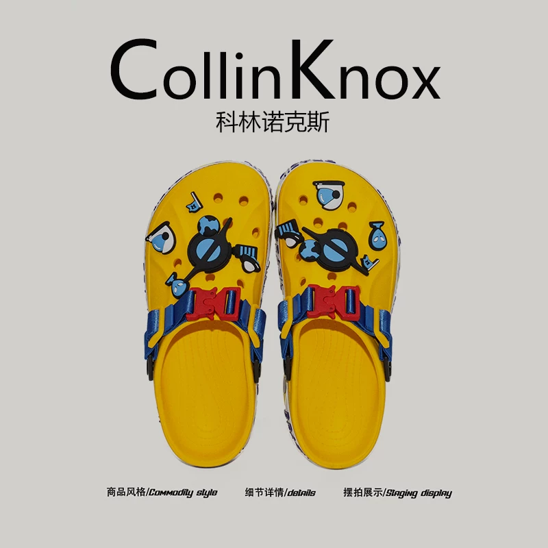 【Màu sắc hợp thời trang】CollinKnox2025 giày đi biển theo chủ đề không gian mùa hè mới dành cho nam với màu sắc tương phản