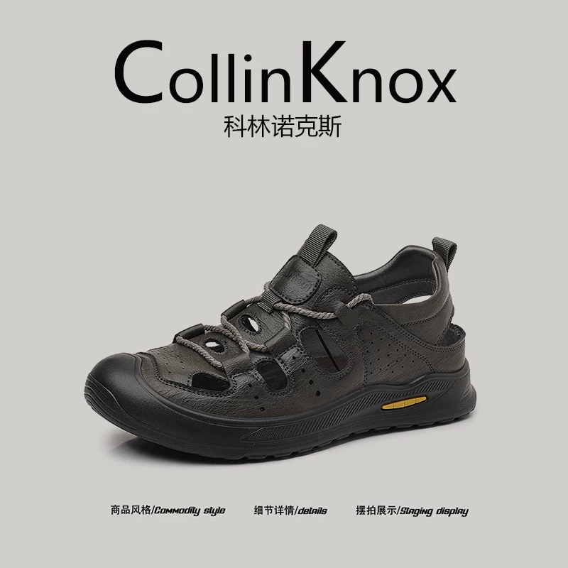 [Sảng khoái và dễ chịu] Dép sandal kín mũi mùa hè mới CollinKnox 2026 dành cho nam, giày đi biển kiểu lười.