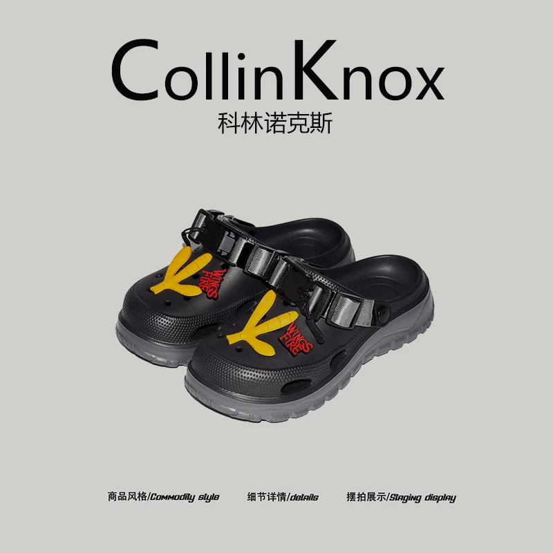 [Được yêu thích của những người dẫn đầu xu hướng] CollinKnox 2026 Dép nam mới mùa hè 2026 có mũi kín, thoáng mát và phong cách, chống trơn trượt