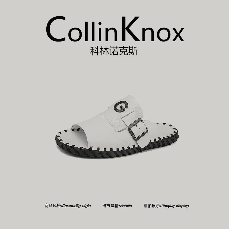 [Trọng lượng nhẹ và chống trơn trượt] Dép thời trang mùa hè mới CollinKnox 2026 dành cho nam, dép một quai được khâu kiểu tối giản