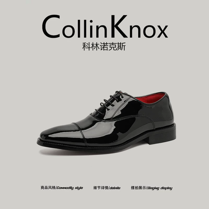 [Phong cách trưởng thành đô thị] Giày công sở nam CollinKnox 2026 mùa hè mới giày da mũi nhọn đế đỏ