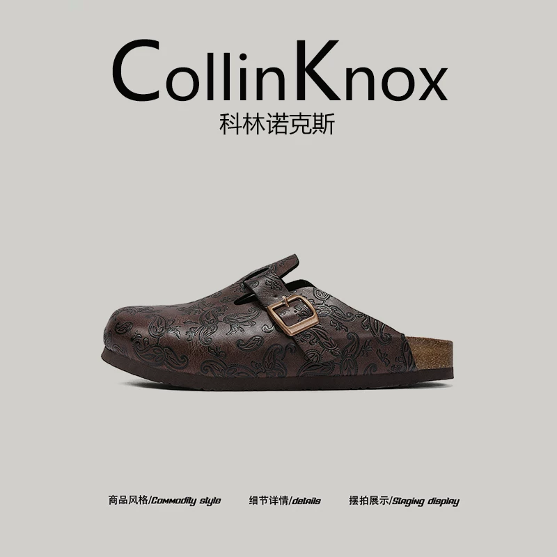 Sản phẩm chất lượng cao CollinKnox giày mules nam mùa xuân 2026 mới, đi biển, kiểu Birkenstock
