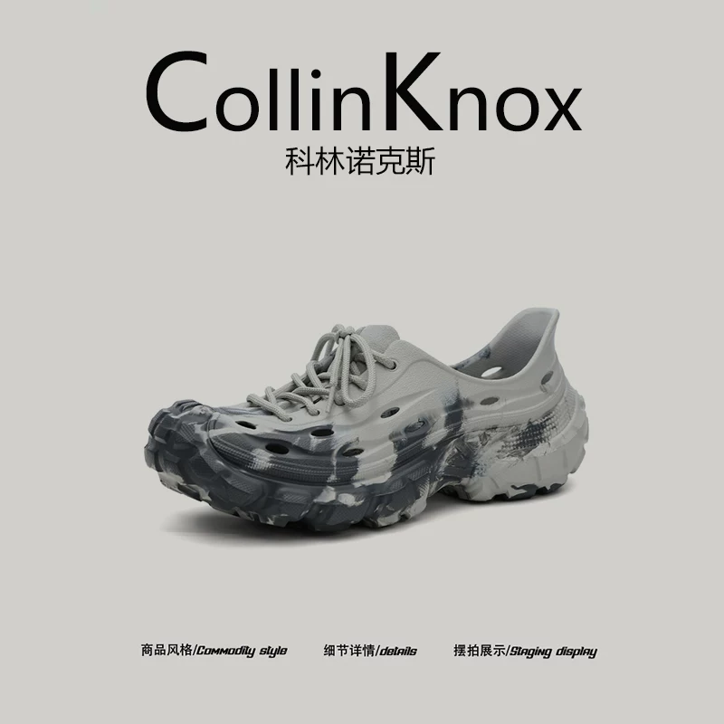 [Xu hướng thịnh hành] Dép sandal mới mùa hè 2026 của CollinKnox dành cho nam và nữ, dép guốc kiểu Trung Quốc mới họa tiết vẩy mực.