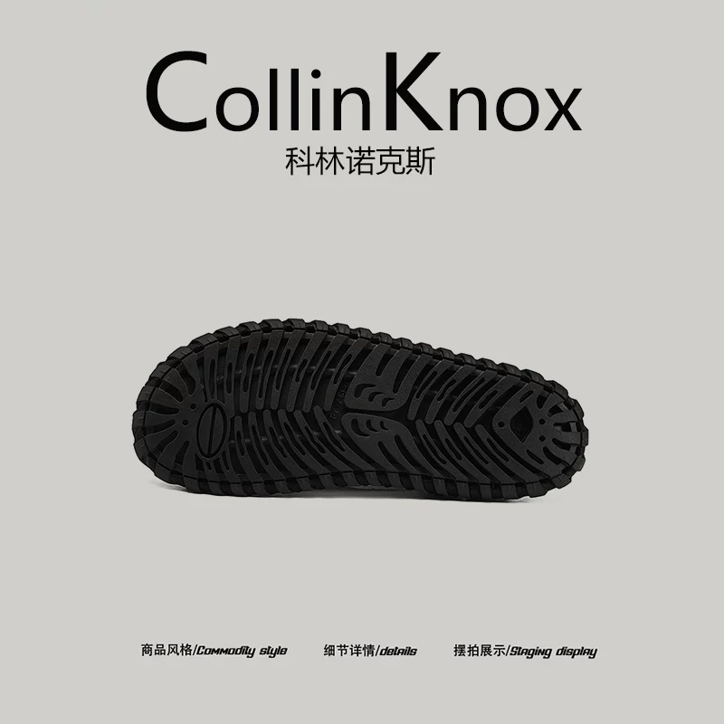 [Trọng lượng nhẹ và chống trơn trượt] Dép thời trang mùa hè mới CollinKnox 2026 dành cho nam, dép một quai được khâu kiểu tối giản