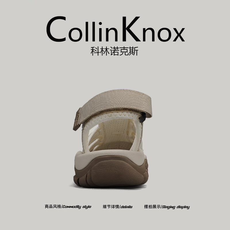 [Da thật cao cấp] Giày đi bộ ngoài trời mùa hè mới CollinKnox2025 dành cho nam có dây đàn hồi và dép thể thao