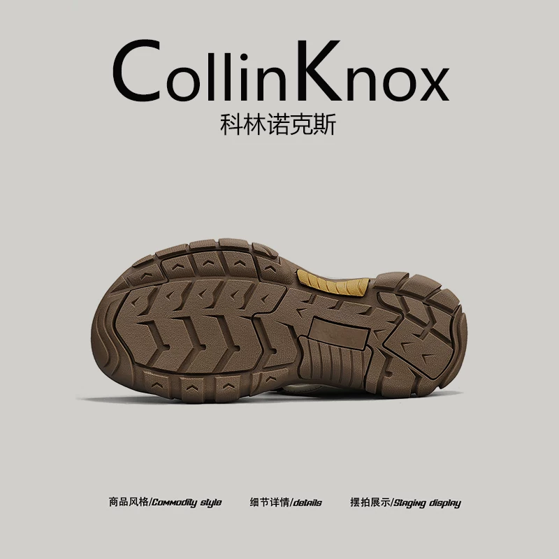 [Da thật được khuyên dùng] Giày đi biển nam CollinKnox 2026 mới mùa xuân, mũi kín và có quai dán Velcro.