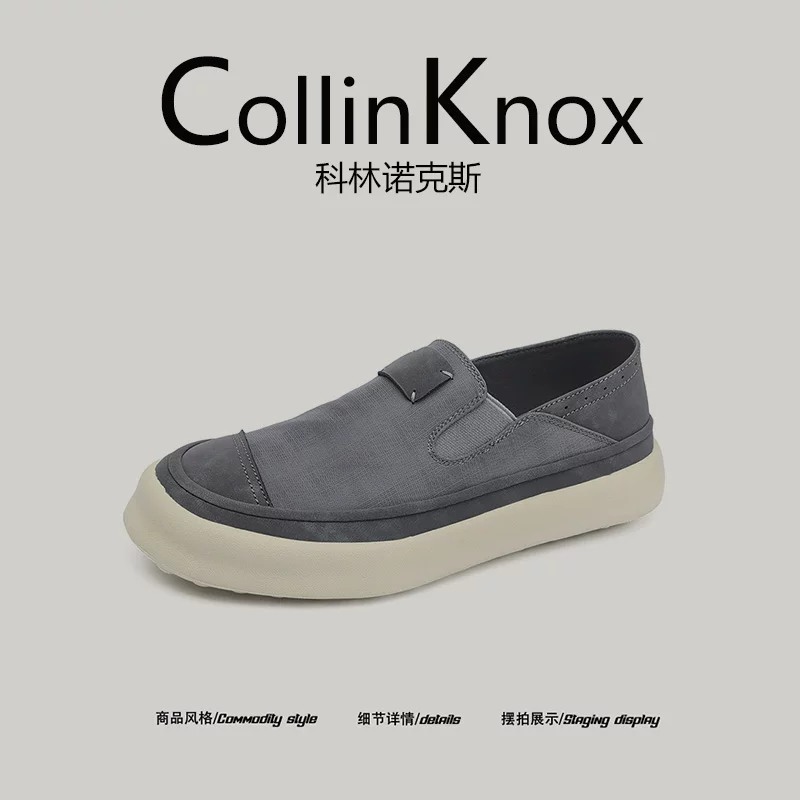 Giày lười nam CollinKnox 2026 kiểu mới mùa hè, không dây, chất liệu vải, dành cho đi làm hàng ngày.