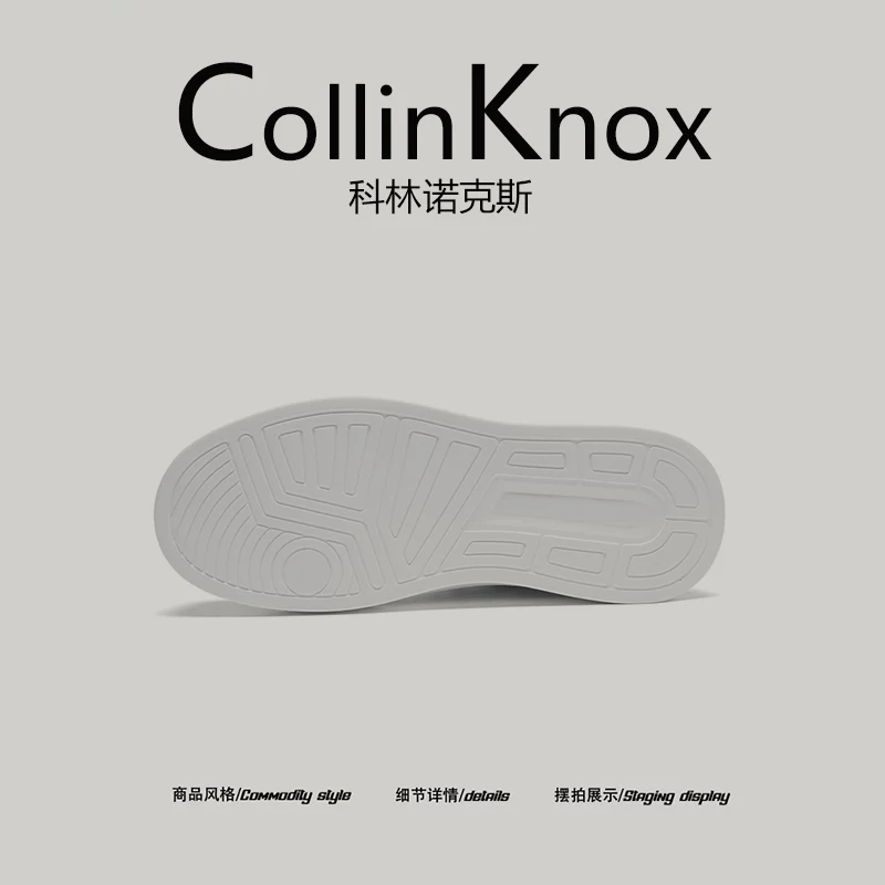 [Sản phẩm mới hợp xu hướng] Giày trắng cao cấp phong cách thu đông mới CollinKnox2025 dành cho nam, giày thể thao.