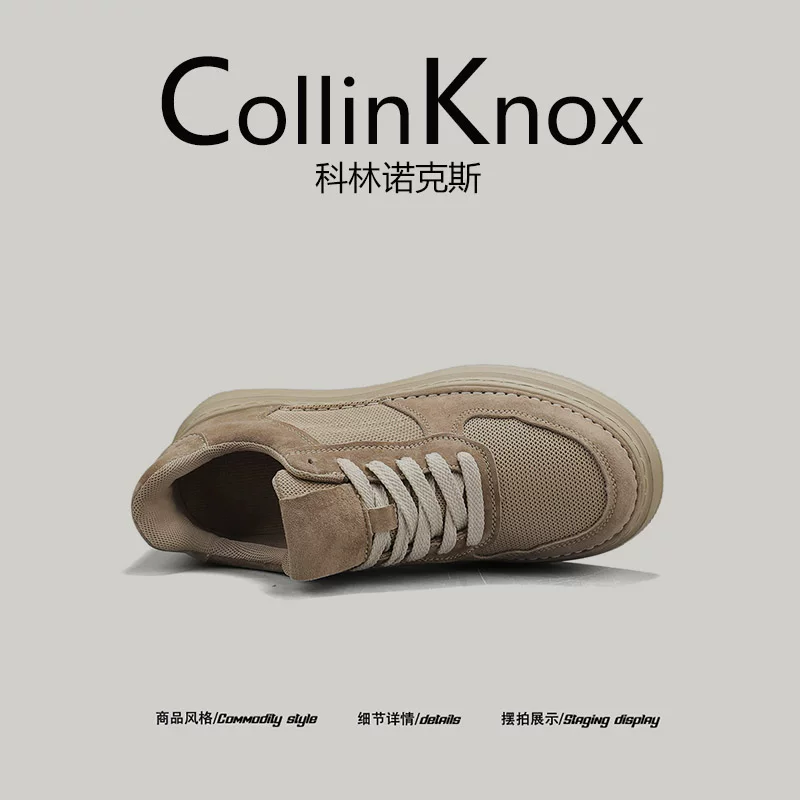 [Bạn càng đeo nhiều, giày càng thoải mái hơn] Giày thể thao nam CollinKnox 2026 mới mùa xuân, giày thường ngày tăng chiều cao phong cách retro