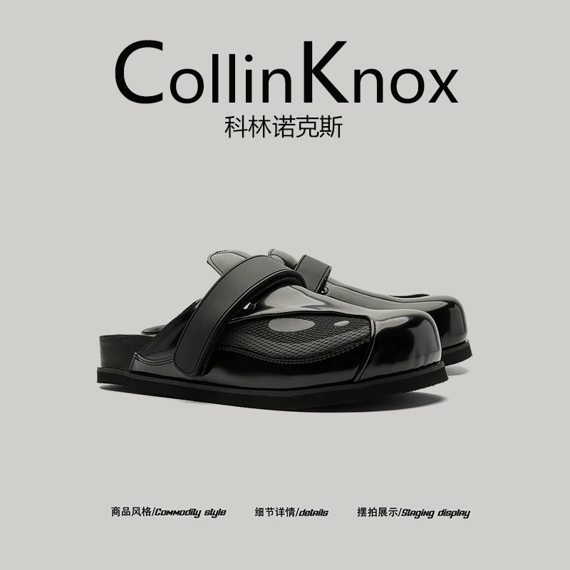 [Sản phẩm bán chạy] Giày Birkenstock CollinKnox mùa hè 2026 mới dành cho nam và nữ, dép bít mũi tối giản màu đen.