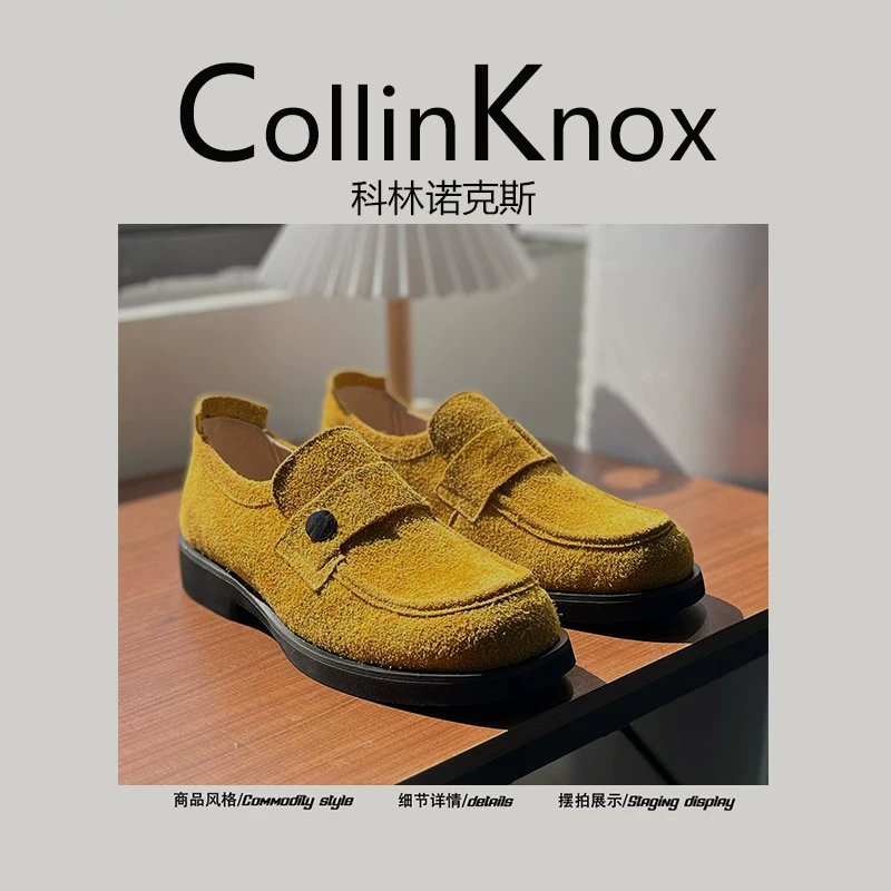 Giày Loafer Nam CollinKnox2026 Mẫu Mới Xuân Hè, Da Bò Chính Hãng Cao Cấp, Khóa Kim Loại, Phong Cách Old Money