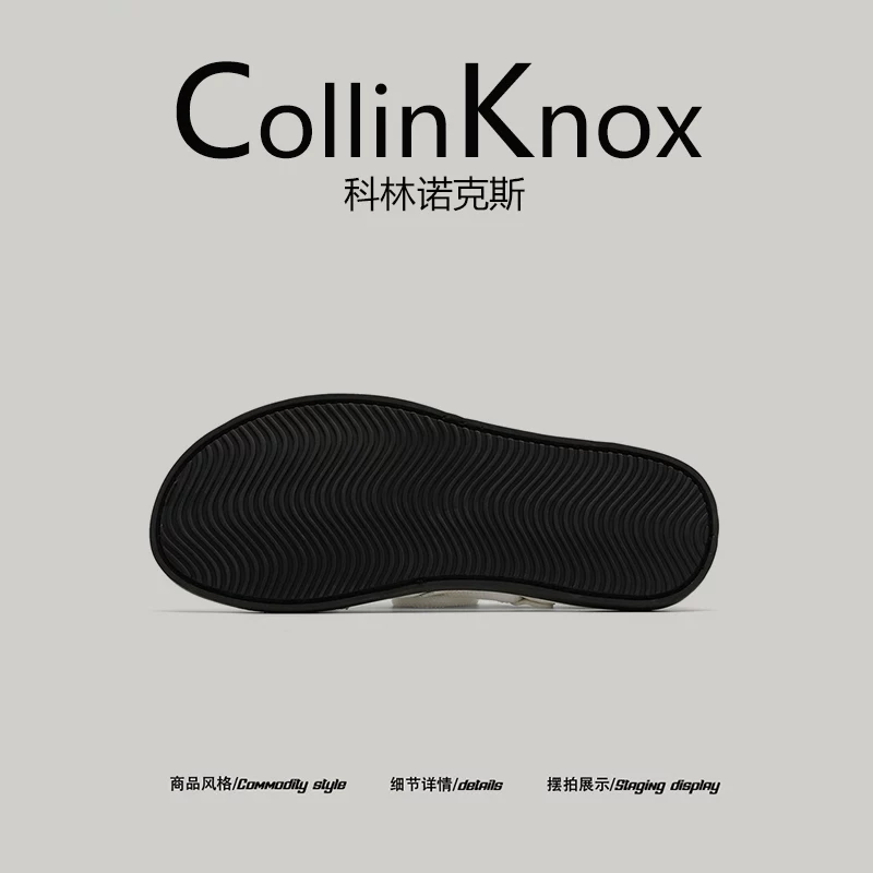 [Phong cách thiết kế thích hợp] CollinKnox 2026 dép nam mới mùa hè kiểu dáng giản dị cỡ lớn giày kiểu La Mã