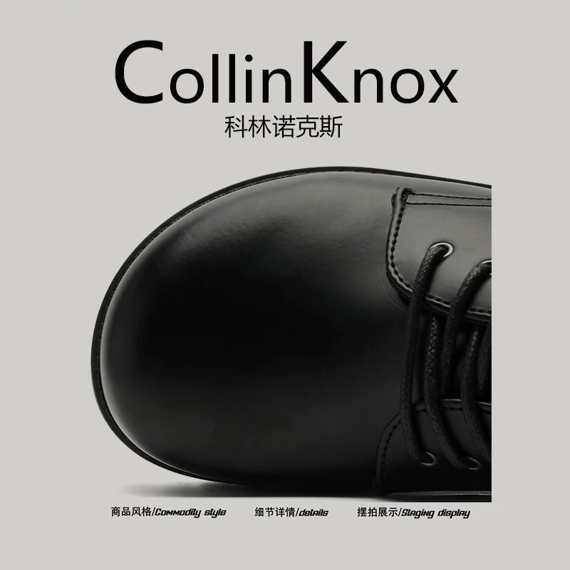 【Phong cách cổ điển và sành điệu】Giày đế thấp nam mới của CollinKnox mùa xuân 2026 Giày da thời trang với thiết kế độc đáo