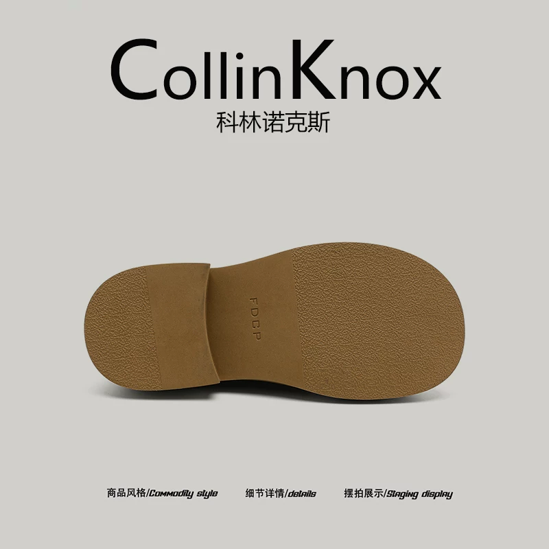 [Phong cách cổ điển của Anh] Giày da mũi rộng mới mùa xuân 2026 của CollinKnox dành cho nam giới Giày derby da lộn cao cấp