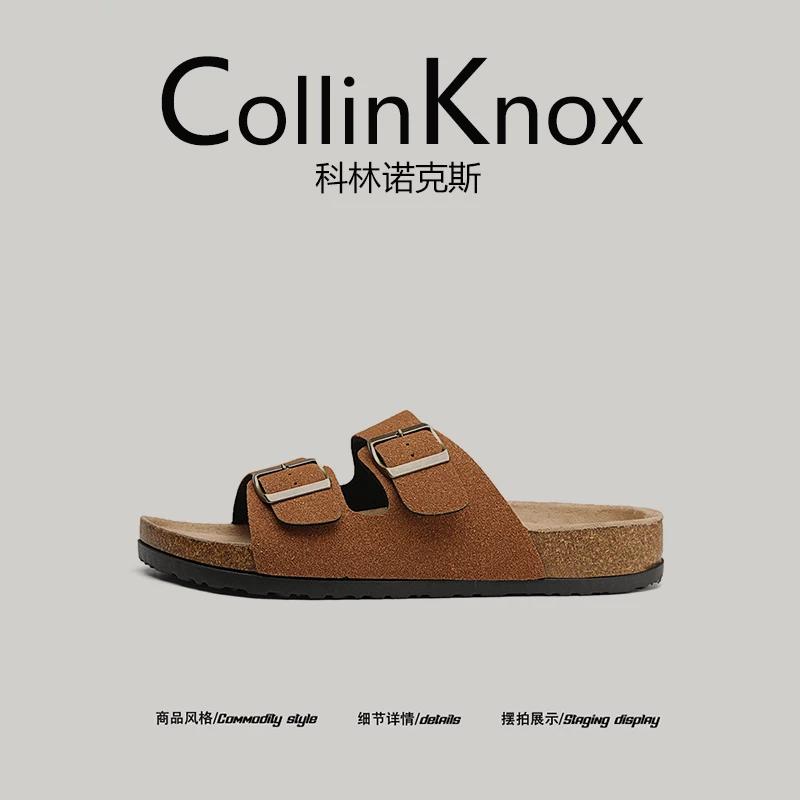 [Da thật cao cấp] Dép Birkenstock mùa hè mới CollinKnox2025 dành cho nam và nữ, dép lười đế nút chai để đi ngoài trời
