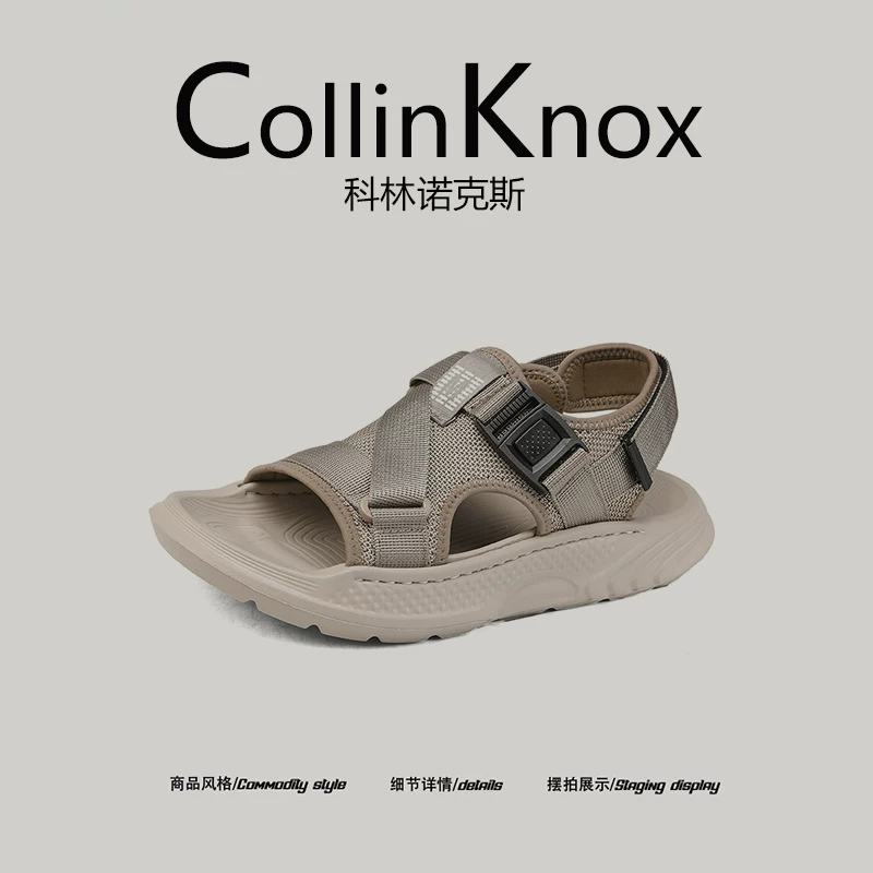 [Đế dày và chống trơn trượt] Dép đi biển hàng ngày mùa hè mới CollinKnox 2026 dành cho nam, giày đi biển hở mũi thời trang
