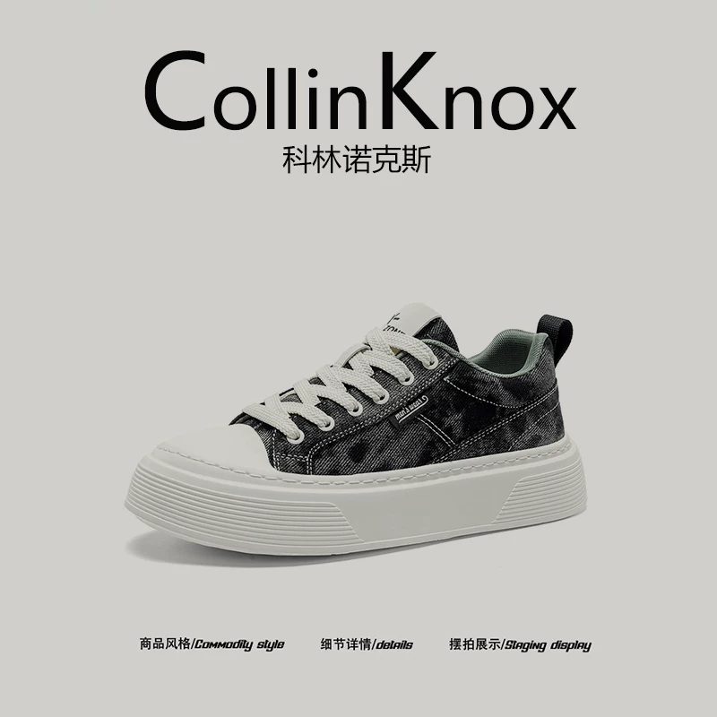 [Phong cách đường phố đa năng] CollinKnox 2026 Giày vải denim cổ điển mới dành cho nam mùa xuân 2026