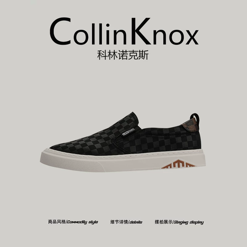 [Nâng cấp chất lượng] Giày đế bằng vải canvas nam mới mùa xuân CollinKnox 2026 Giày thể thao kẻ sọc tiện lợi