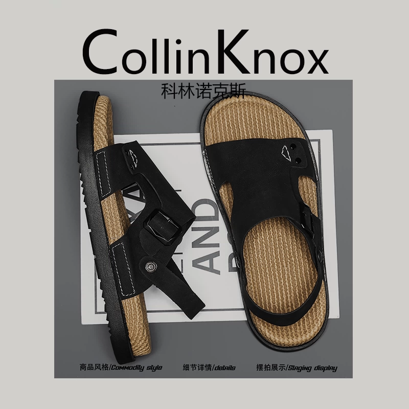 Cảm giác thư giãn] Dép Birkenstock mùa hè mới CollinKnox2025 dành cho nam, giày đi biển bằng gỗ nút chai thời trang