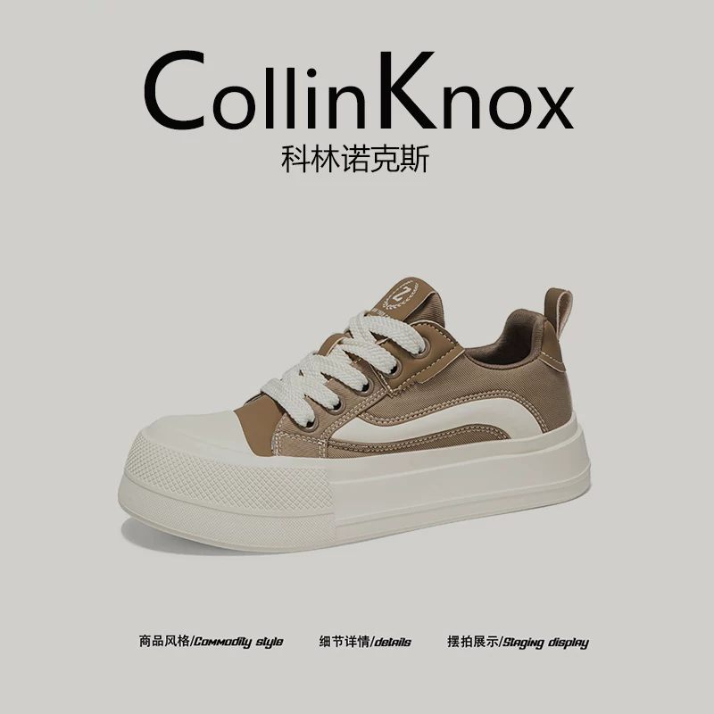 【Xu hướng giới trẻ】CollinKnox 2026 Giày thể thao nam kiểu mới mùa xuân 2026 Giày vải đế dày tăng chiều cao