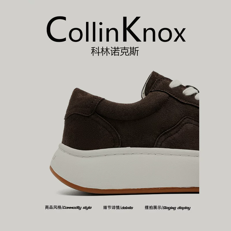 【Chất lượng da thật】Giày thể thao đế dày mới mùa xuân 2026 của CollinKnox dành cho nam và nữ, giày mũi to đa năng.