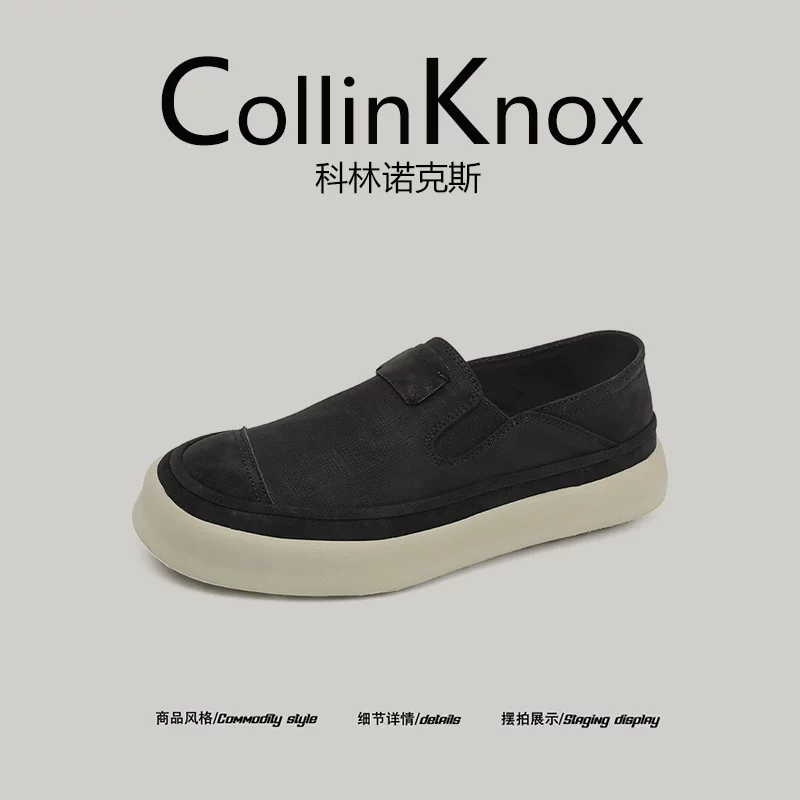 Giày lười nam CollinKnox 2026 kiểu mới mùa hè, không dây, chất liệu vải, dành cho đi làm hàng ngày.