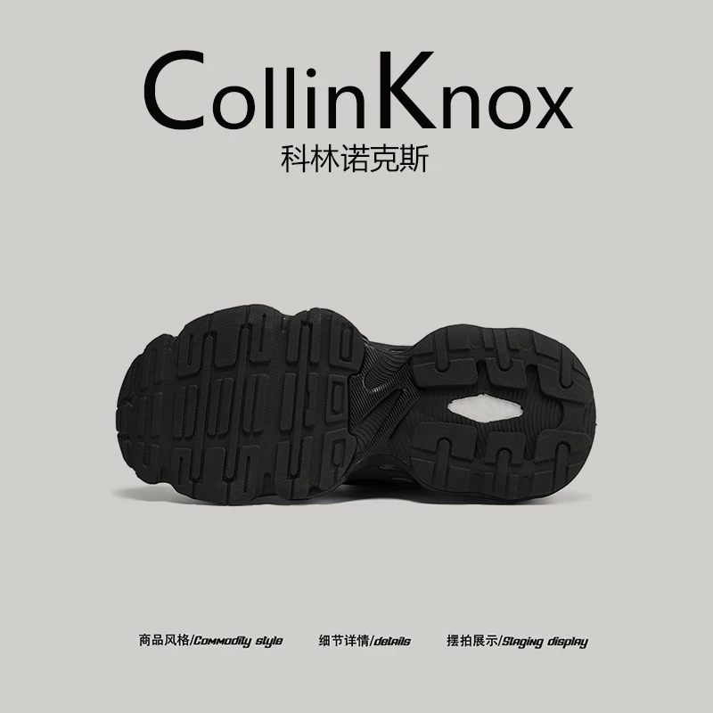 [Sản phẩm mới hợp xu hướng] Giày thể thao nam CollinKnox Xuân 2026, giày bố đen phong cách chiến binh