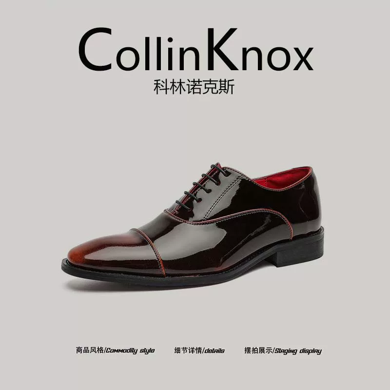 [Phong cách trưởng thành đô thị] Giày công sở nam CollinKnox 2026 mùa hè mới giày da mũi nhọn đế đỏ
