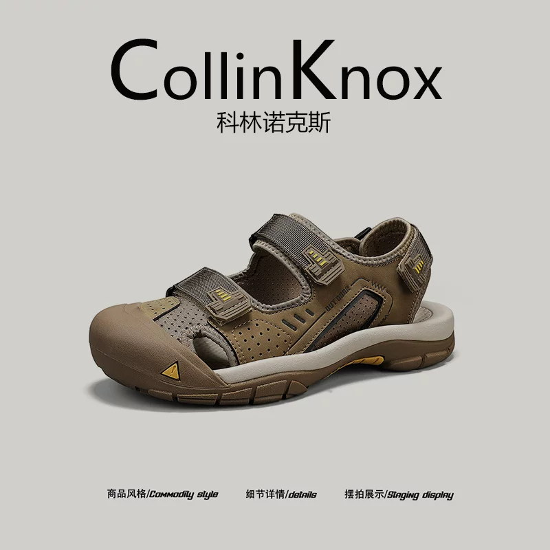 [Chất lượng da thật] CollinKnox 2026 Mùa hè mới Giày đi biển nam Giày đi biển cắm trại ngoài trời Giày câu cá