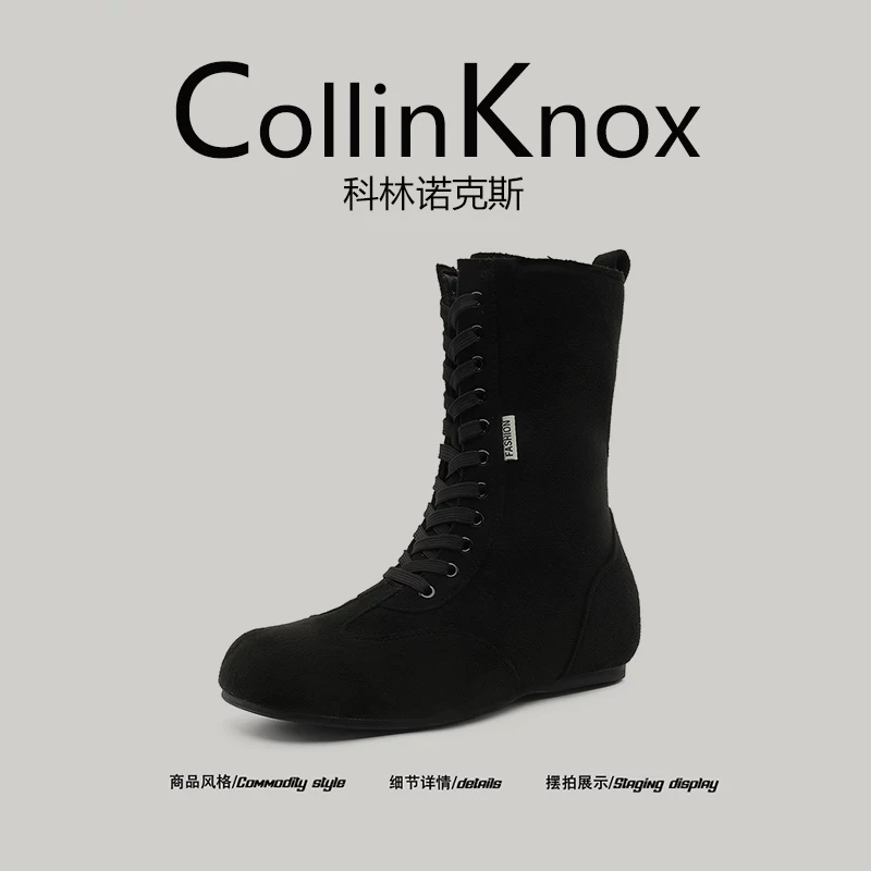 [Được yêu thích của những người dẫn đầu xu hướng] CollinKnox 2026 Giày bốt Martin nam mới mùa xuân 2026 Giày cao bồi buộc dây kiểu cổ điển