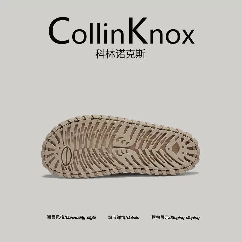 [Siêu nhẹ và thoáng khí] Dép vải thủ công mới mùa hè 2025 của CollinKnox dành cho nam với thiết kế mũi kín.