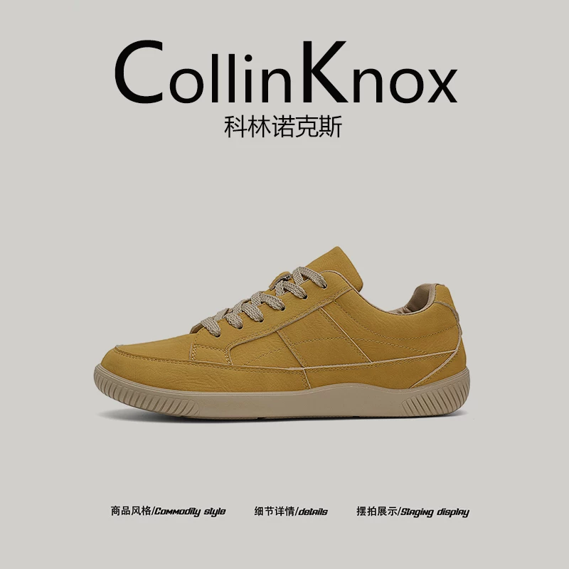 [Khuyến nghị phổ biến] CollinKnox 2026 Giày thể thao nam thời trang mới mùa xuân Giày thể thao cổ thấp bằng da
